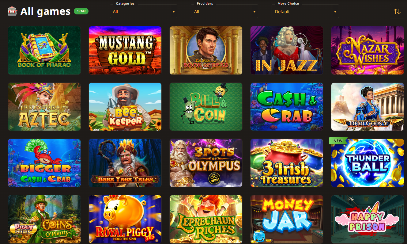 Game Selection & Software Providers